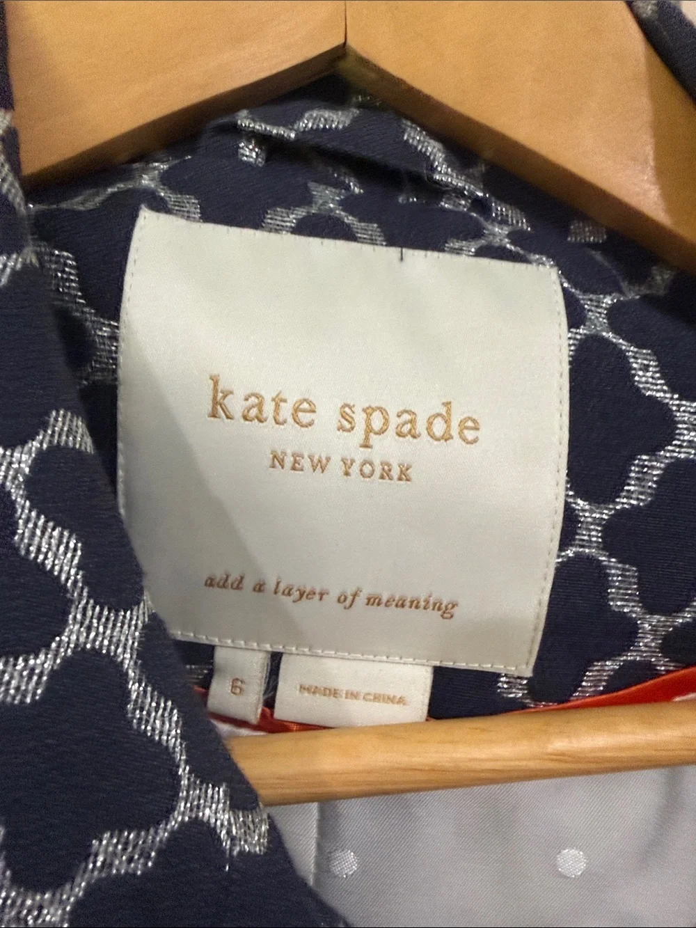 Stunning Kate spade Navy Geometric Print Blazer